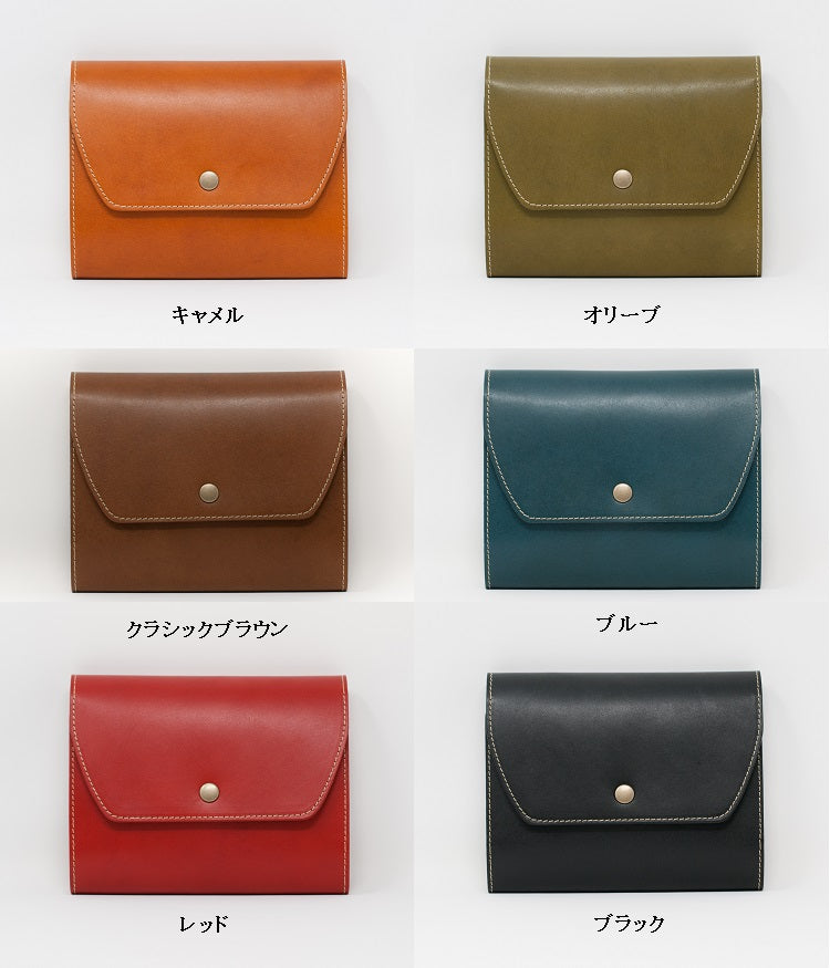 C&L TRASCO ≪Classicシリーズ≫ 手帳カバー A6サイズ/文庫本サイズ フラップ ホック (ベジタブル・タンニン・レザー)