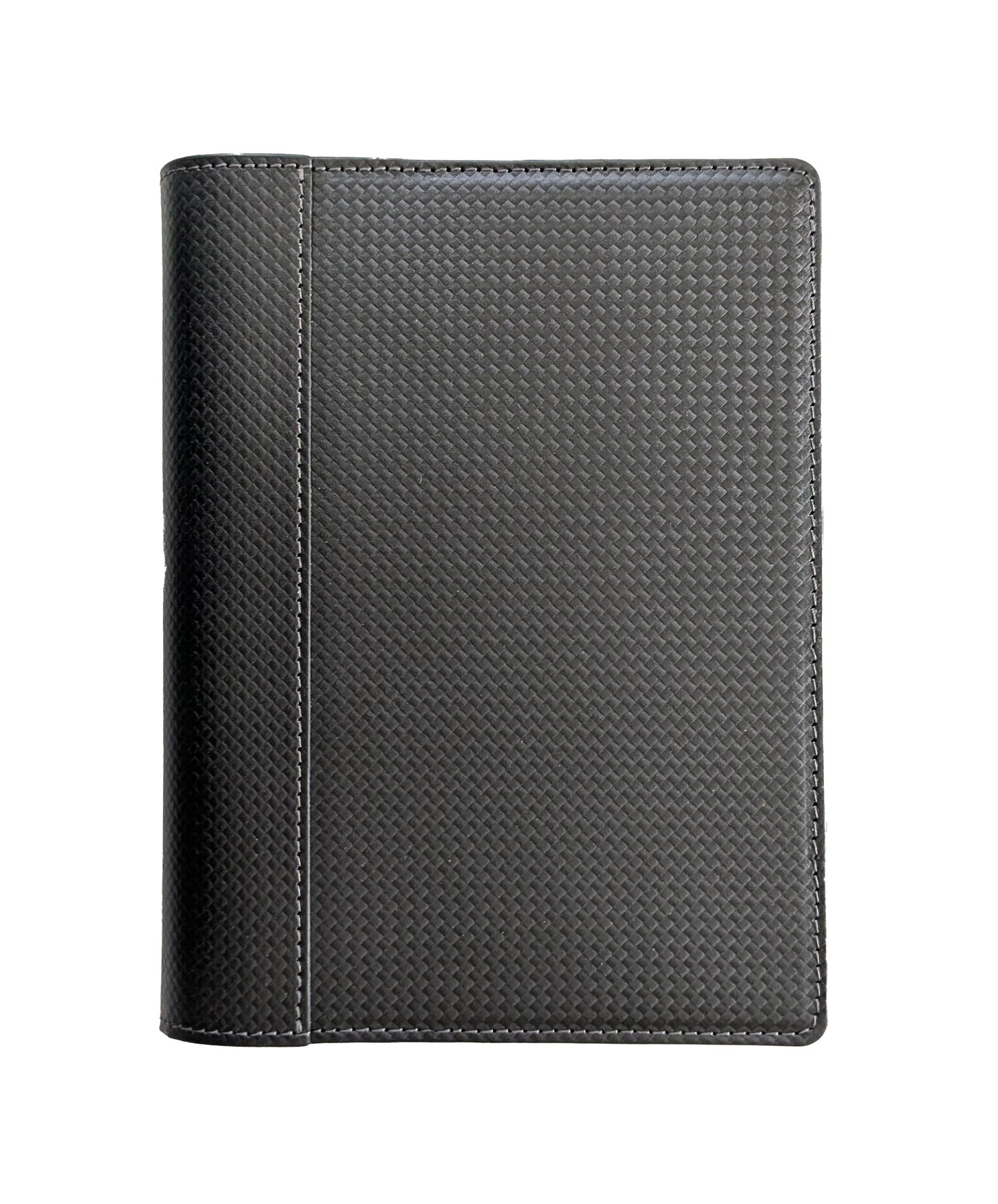 C&L TRASCO ≪CP Series≫ Personal Planner Binder Cover A5 Size 20mm 6 round rings binder Genuine Leather (Carbon Pattern Leather x Tochigi Leather)