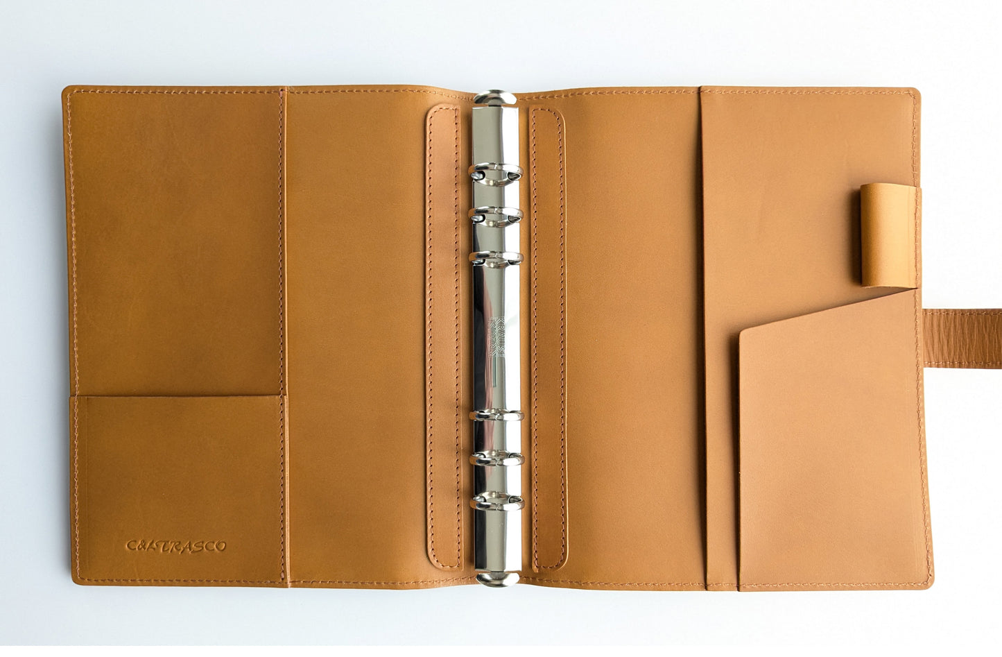 C<RASCO Fuago Series System Notebook, A5 Size (20mm Inner Ring), Genuine Leather