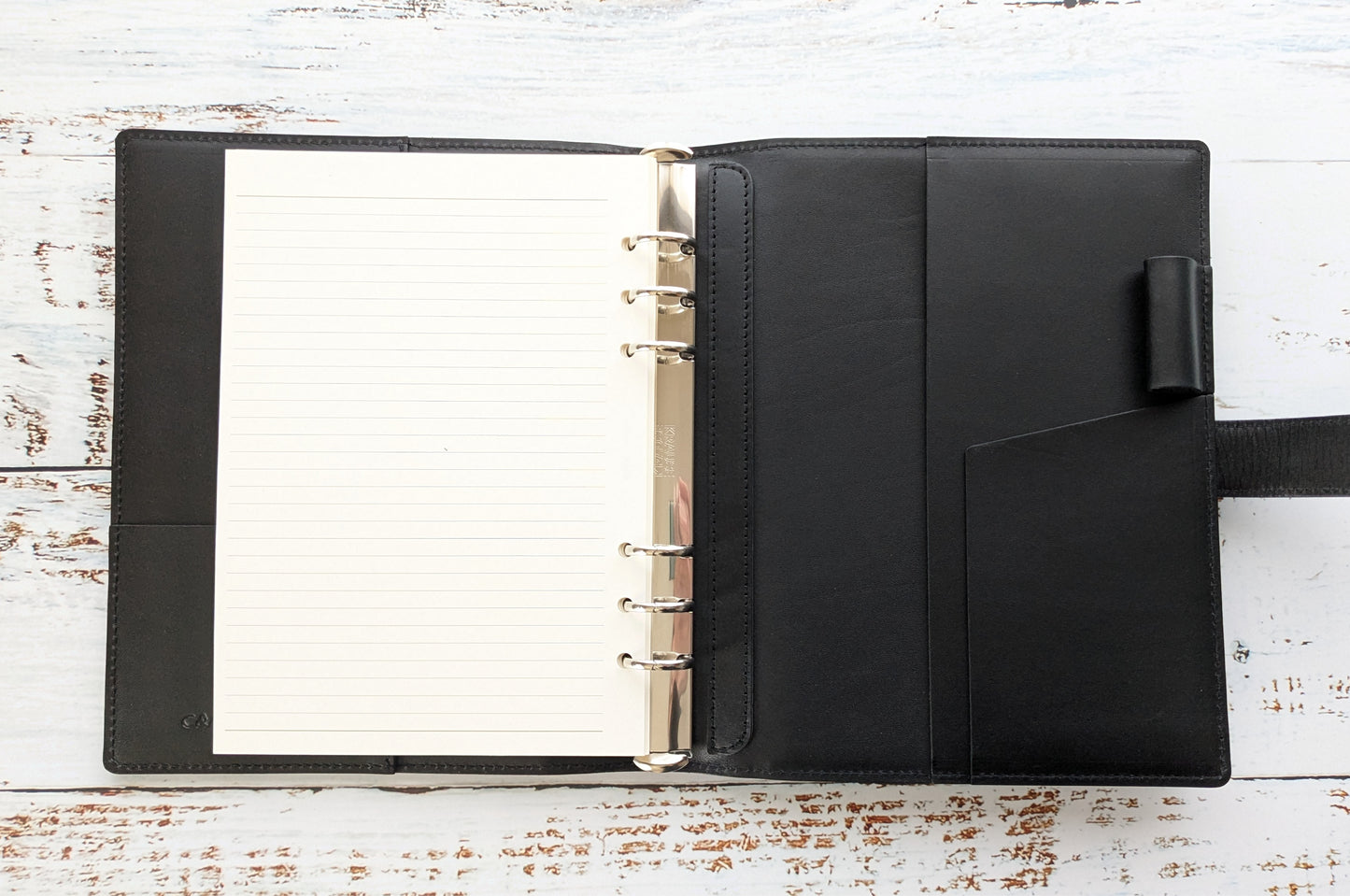 C<RASCO Fuago Series System Notebook, A5 Size (20mm Inner Ring), Genuine Leather