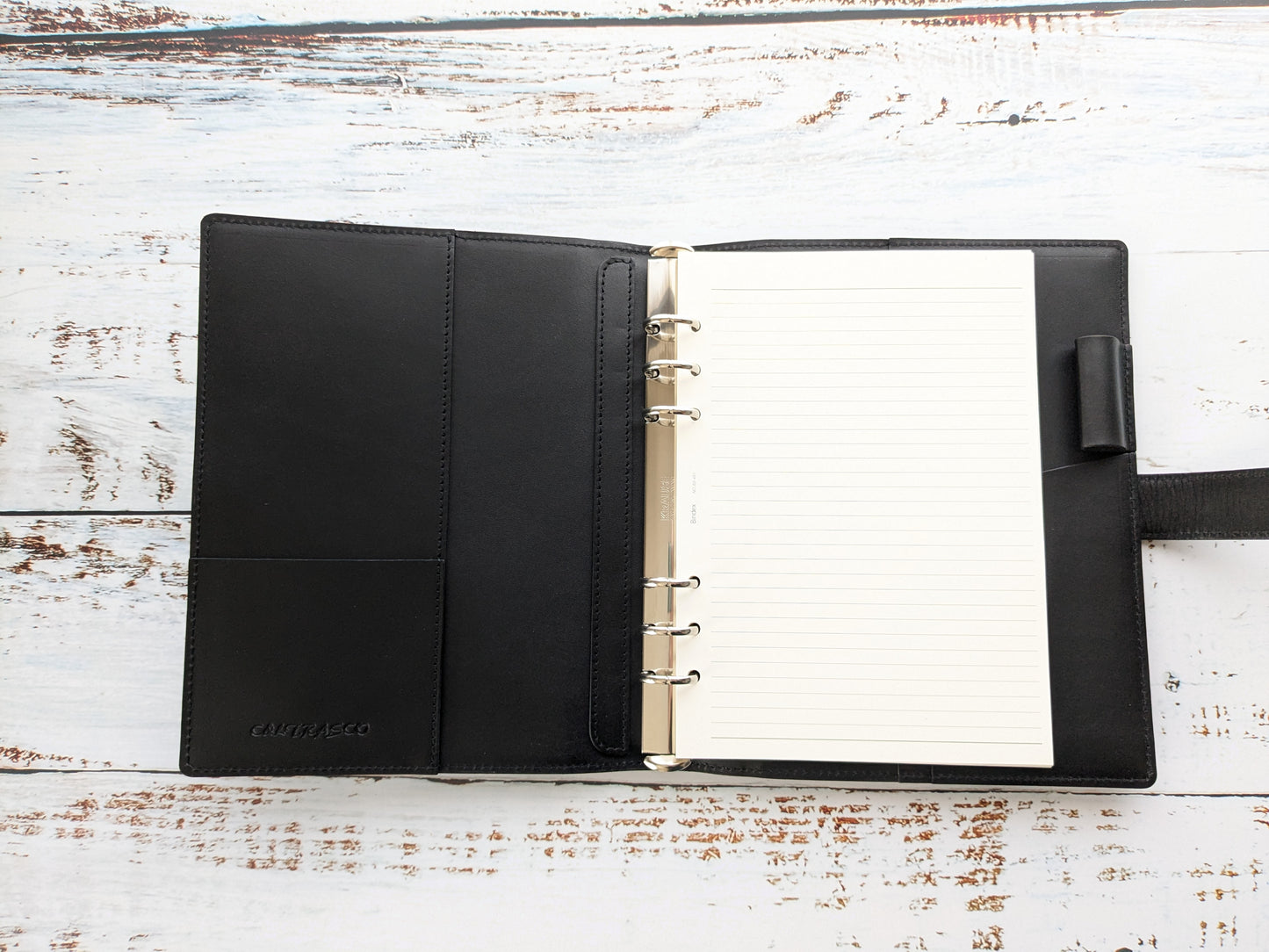 C<RASCO Fuago Series System Notebook, A5 Size (20mm Inner Ring), Genuine Leather