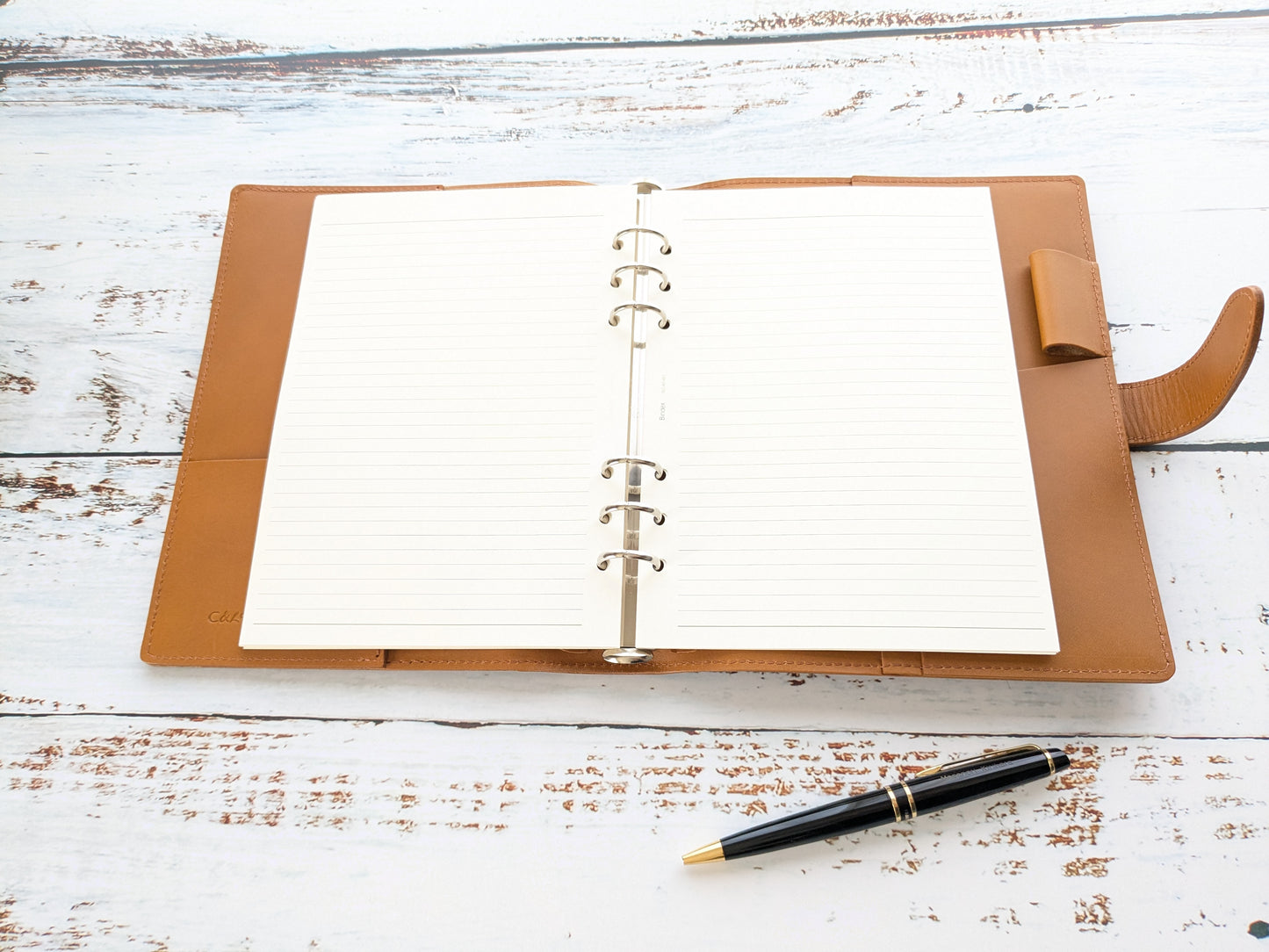 C<RASCO Fuago Series System Notebook, A5 Size (20mm Inner Ring), Genuine Leather