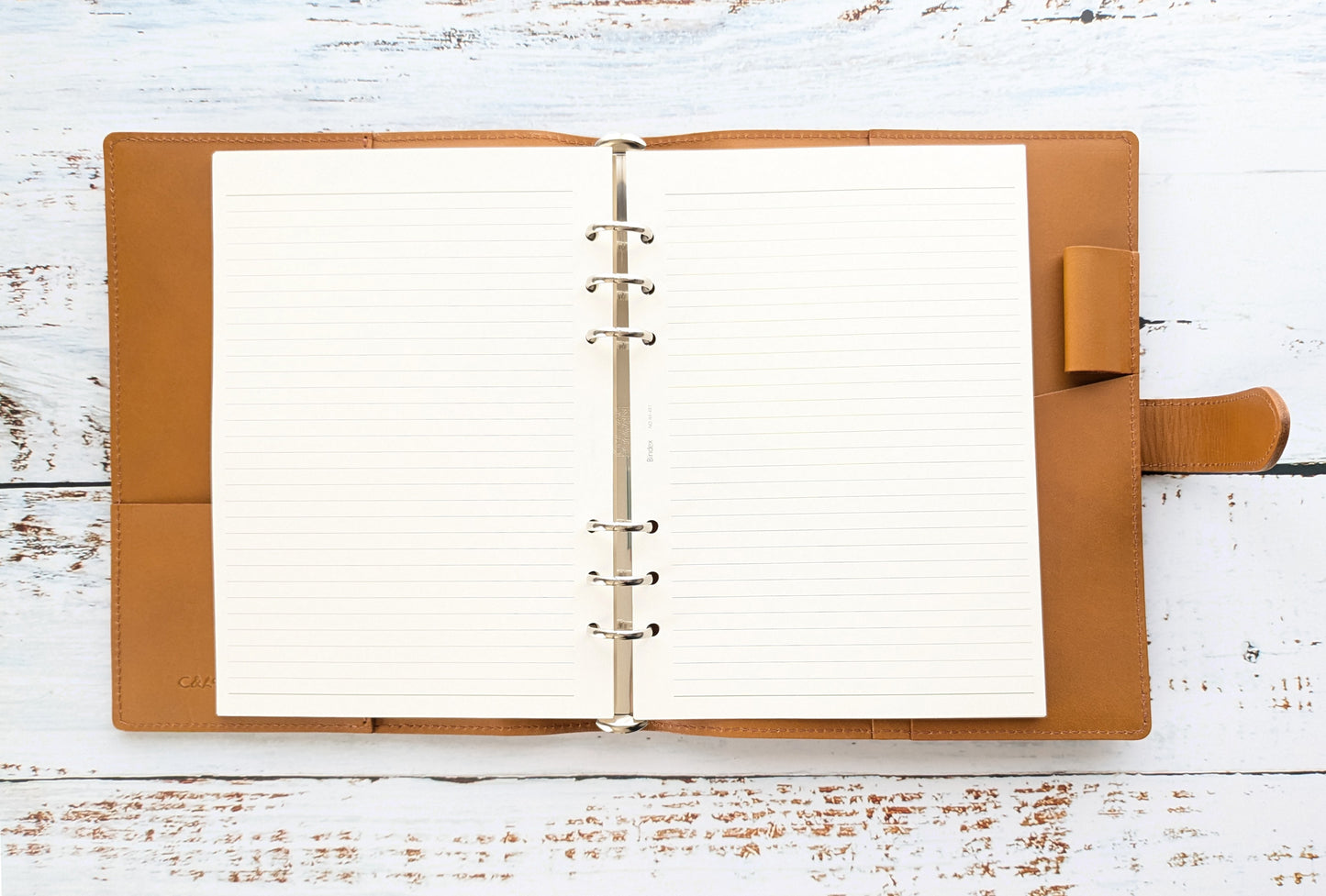 C<RASCO Fuago Series System Notebook, A5 Size (20mm Inner Ring), Genuine Leather