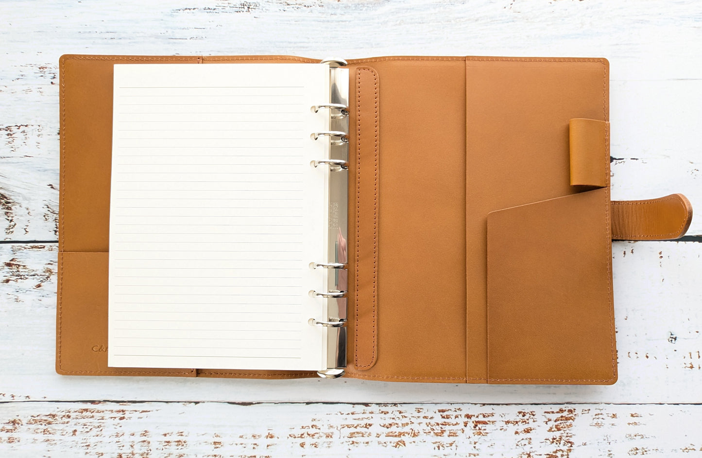 C<RASCO Fuago Series System Notebook, A5 Size (20mm Inner Ring), Genuine Leather