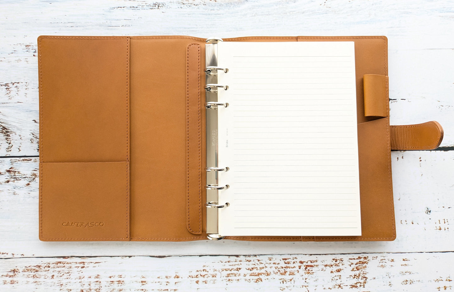 C<RASCO Fuago Series System Notebook, A5 Size (20mm Inner Ring), Genuine Leather