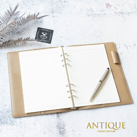 C&LTRASCO ≪Antiqueシリーズ≫ システム手帳 A5サイズ (内径20mmリング) 本革（イタリアンレザー）（受注生産品）