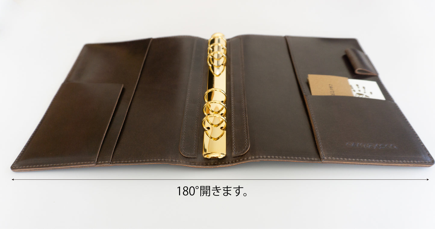 C&LTRASCO ≪Diagoシリーズ≫ システム手帳 A5サイズ (内径20mmリング) 本革（イタリアンレザー）
