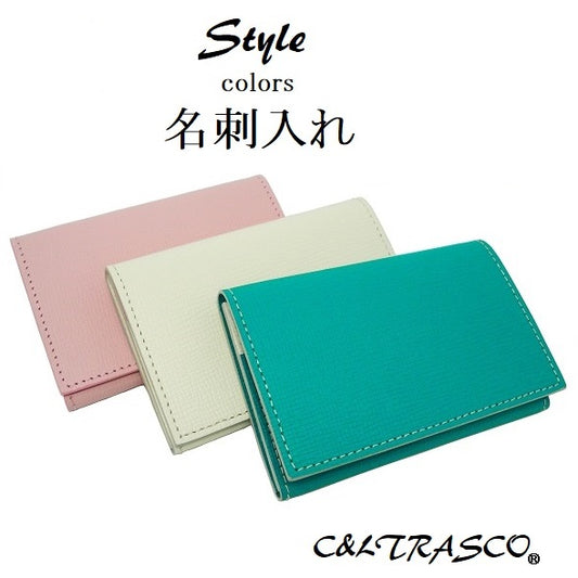 Business card holder Genuine leather Style-colors Embossed leather Ladies fashion