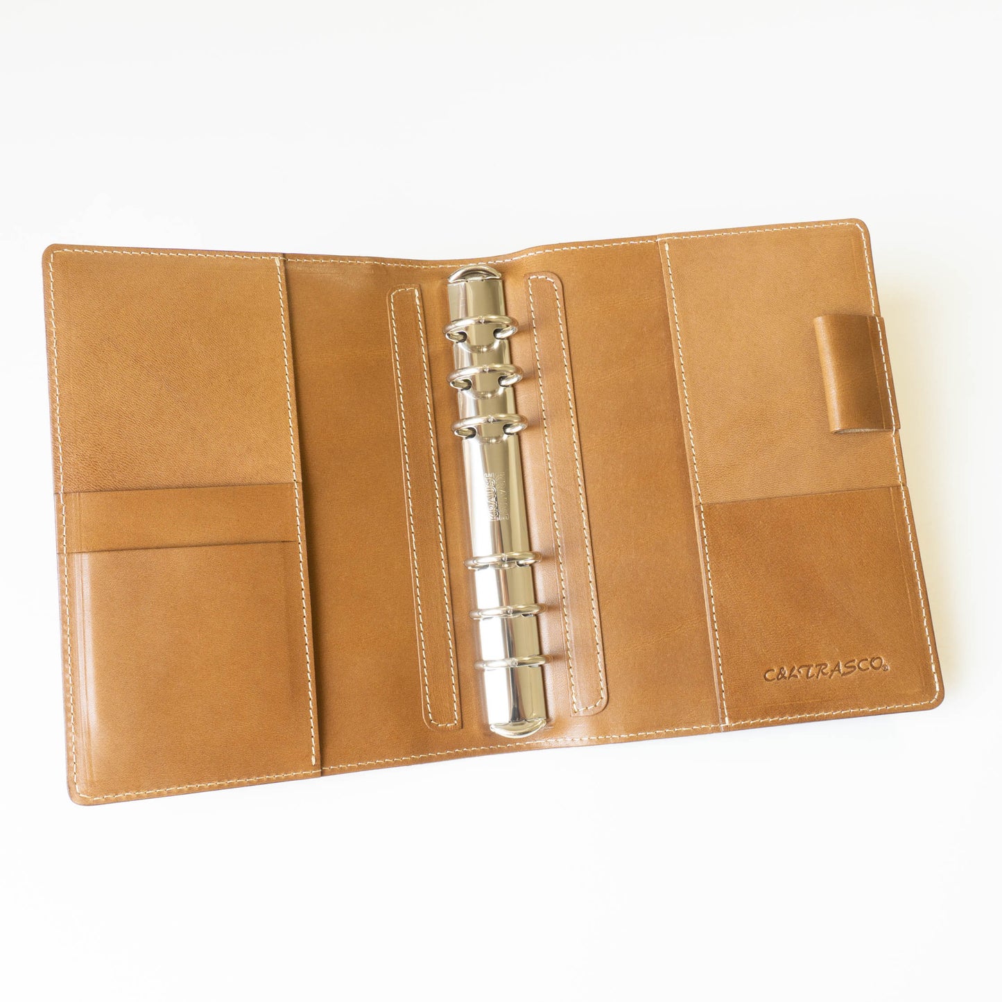 [Japanese Craftsman Made / Vintage] leather binder organizer B6 / Bible size 25mm(0.98in) ring Genuine leather