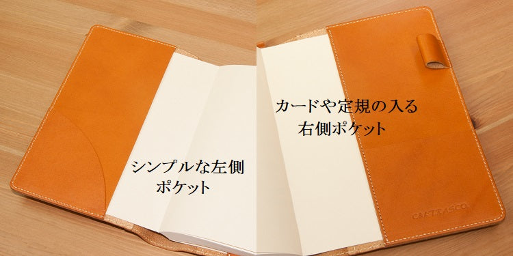 【日本職人仕上げ Vintage】手帳カバー A5サイズ ヌメ革（植物タンニン鞣し）
